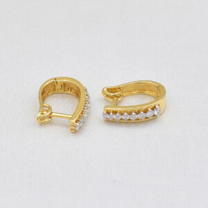 18K Gold and Diamond Hoop Earrings