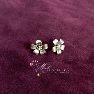 Flower Shaped Antique Silver Studs
