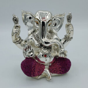 Designer colored Stone Silver Plated Load Ganesha