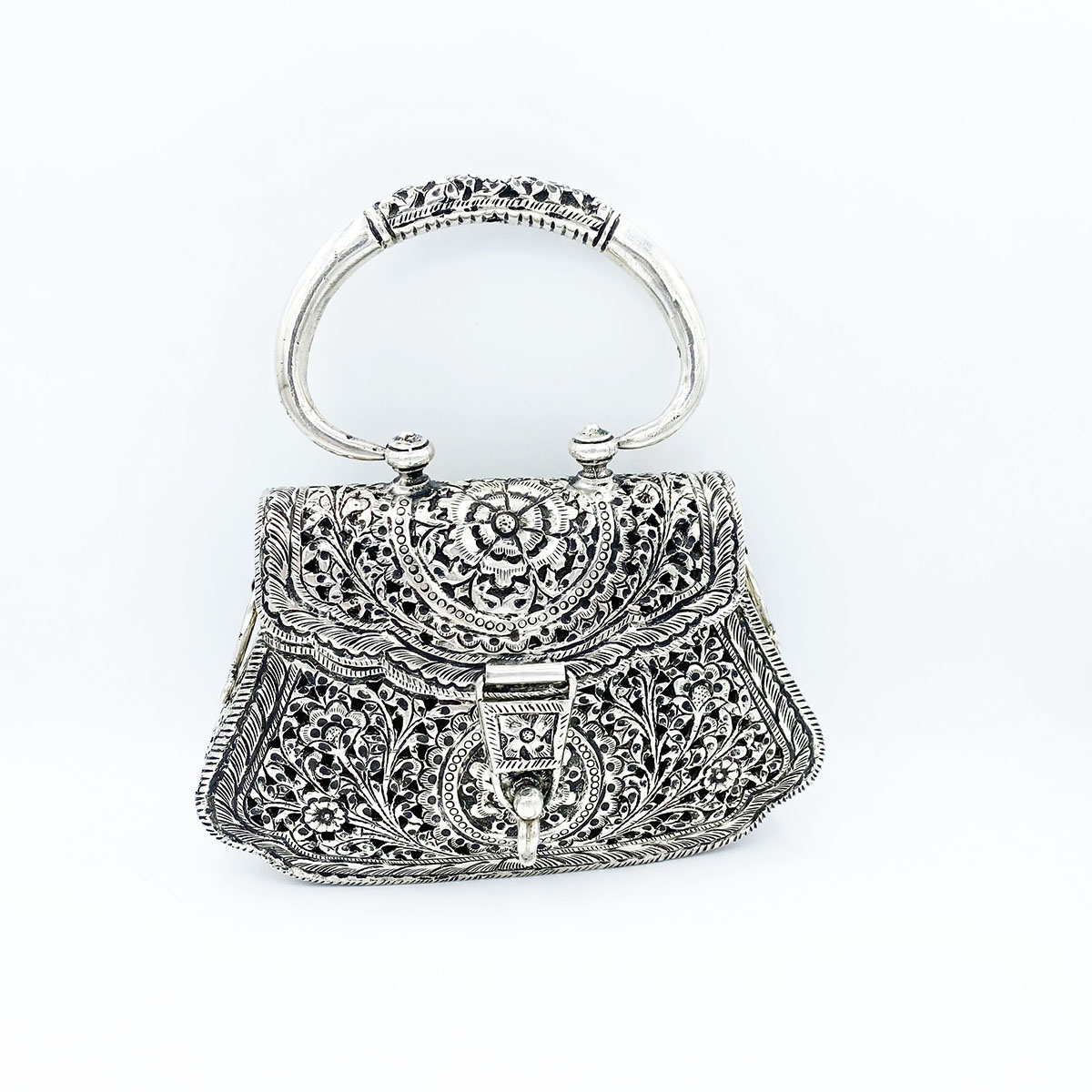 Buy M101 Antique Silver Clutch Coin Change Cards Ladies Purse Evening  Handbag Online in India - Etsy