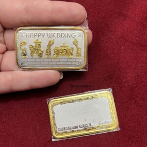 999 SILVER HALLMARKED HAPPY WEDDING BAR