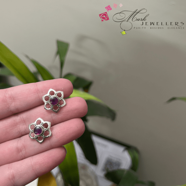 925 Silver Ruby Earrings