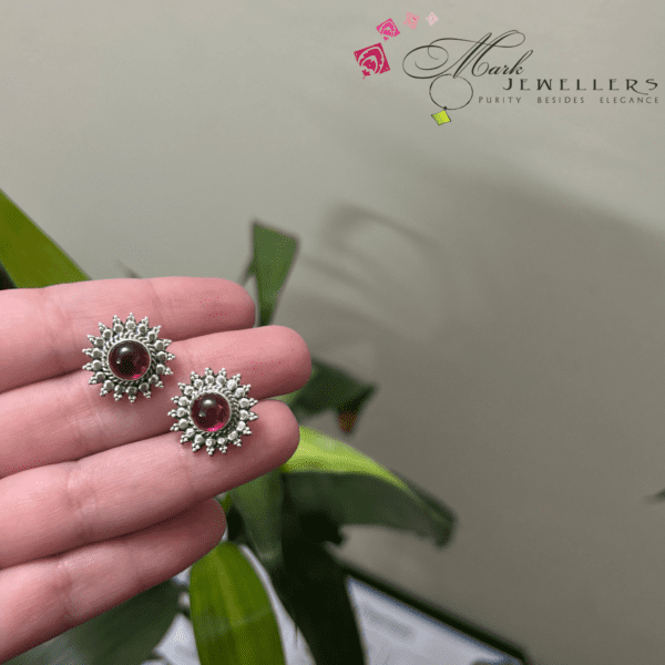 925 Silver Ruby Earrings